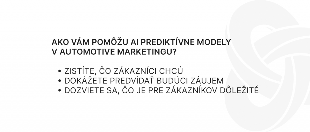 Vizuál grafika v obrázku nejaká lupa: Ako vám pomôžu AI prediktívne modely v automotive marketingu? zistíte, čo zákazníci chcú dokážete predvídať budúci záujem dozviete sa, čo je pre zákazníkov dôležité