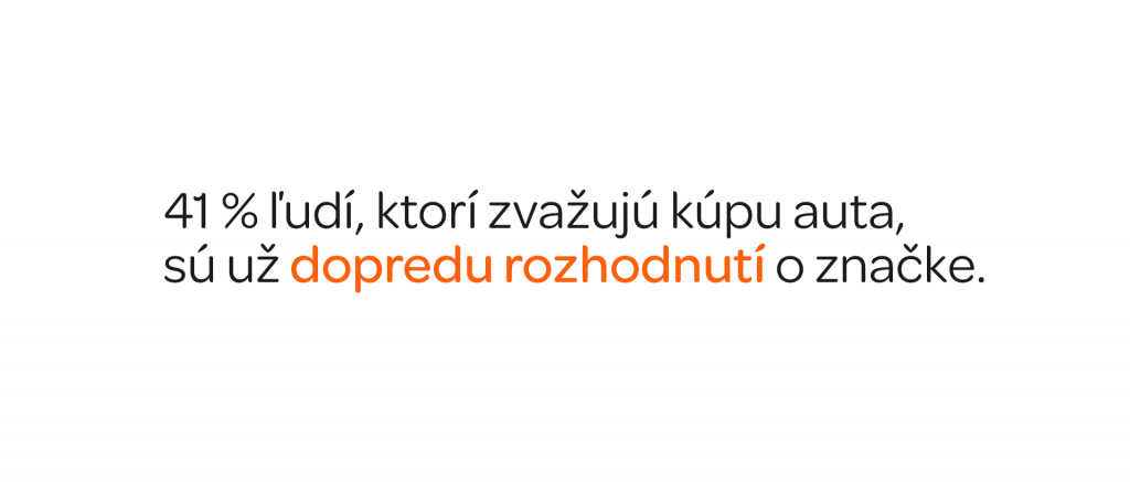 41 % ľudí, ktorí zvažujú kúpu auta, sú už dopredu rozhodnutí o značke.